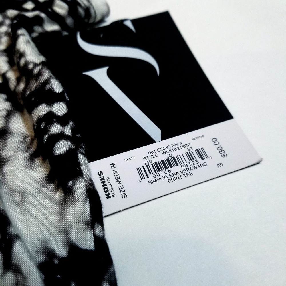Simply Vera Vera Wang Black & White Top - Picture 6 of 8